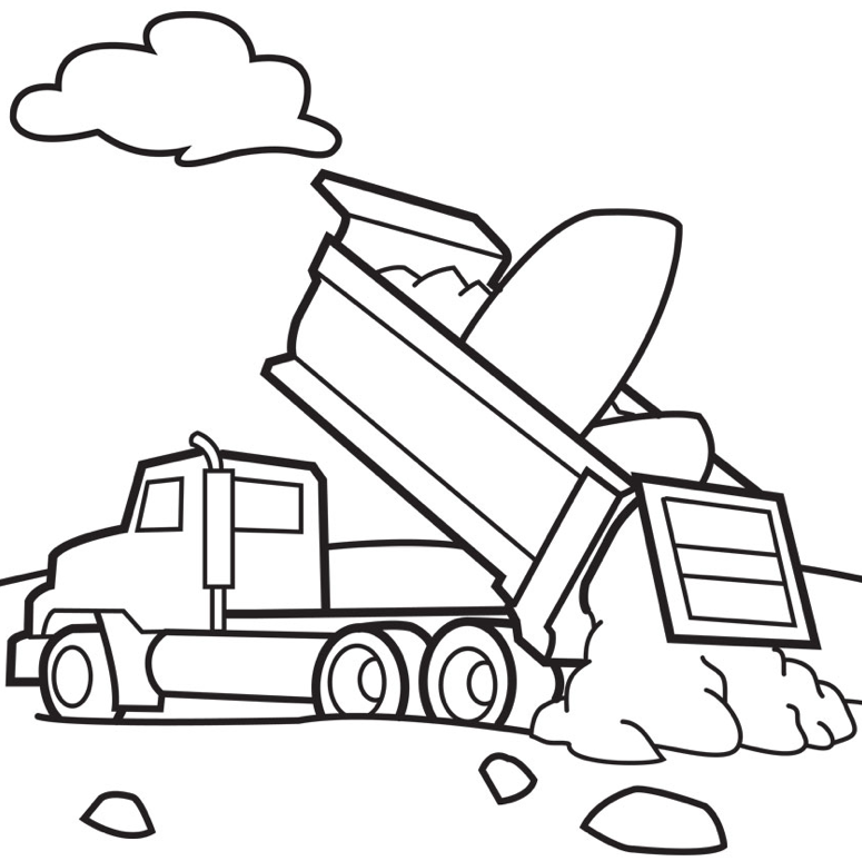 Dump Trucks Coloring Page & Coloring Book