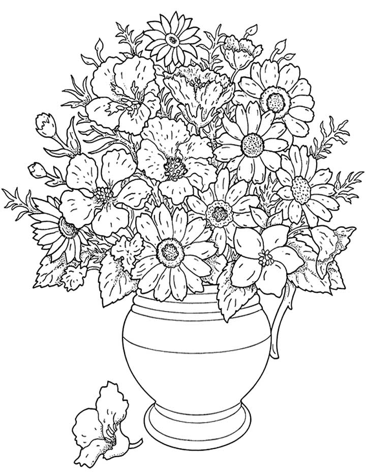 different flowers coloring pages sheets