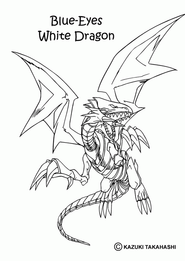 YU-GI-OH coloring pages - White Dragon 1