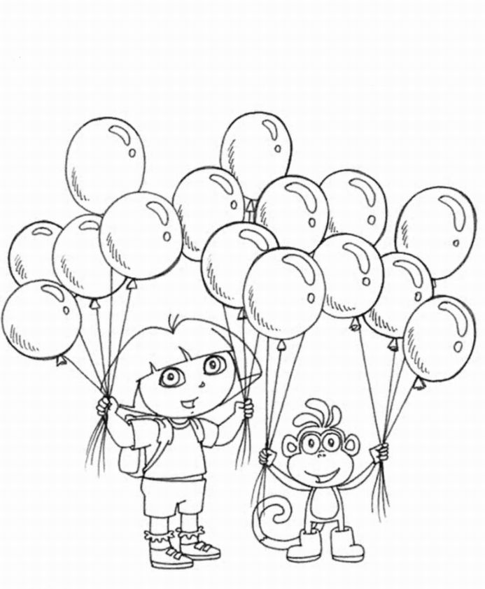 Blank Coloring Pages For Kids | Dora The Explorer Coloring Pages 