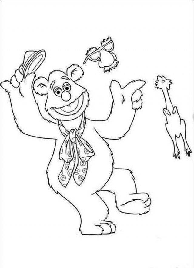 Muppets Stage Mask Coloring Page Coloringplus 281058 Muppets 