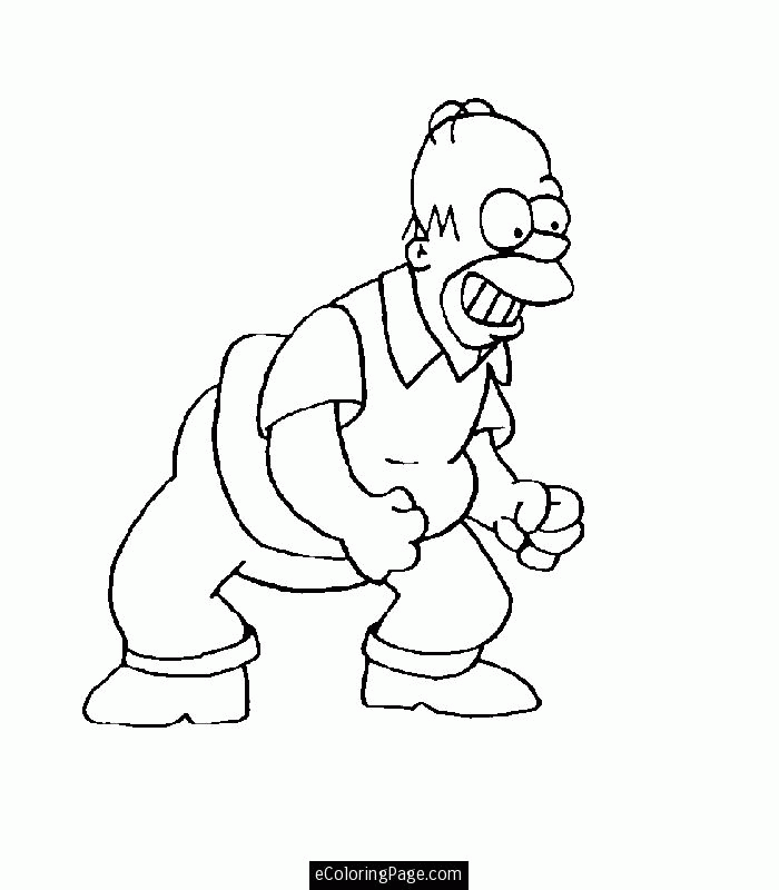 The Simpsons Homer Simpson Coloring Page for Kids Printable 
