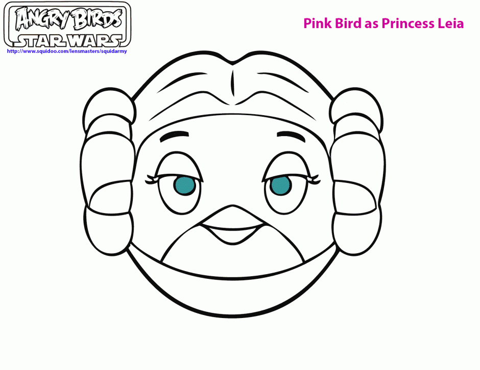 Star Wars Coloring Pages Princess Leia Angry Birds Id 34911