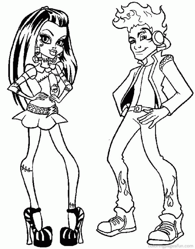 Monster High Frankie Stein, Hold Hyde Coloring Pages | Free 