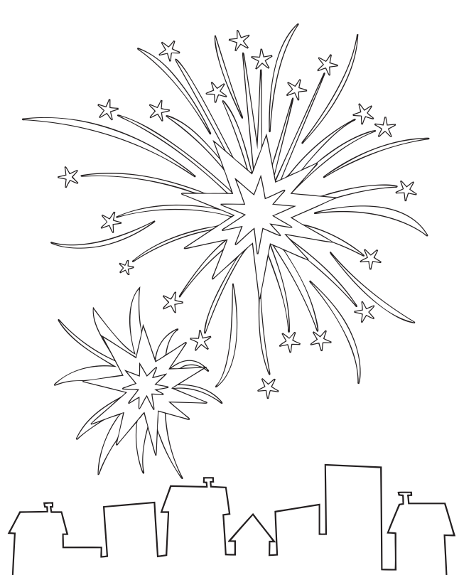 Printable Fireworks Coloring Pages - Coloring Home