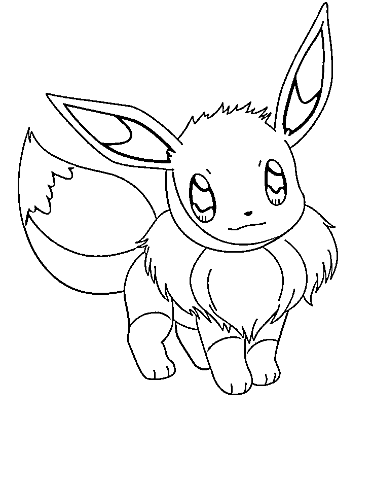 Eevee Pokemon Cute Coloring Pages |Pokemon coloring pages Kids 