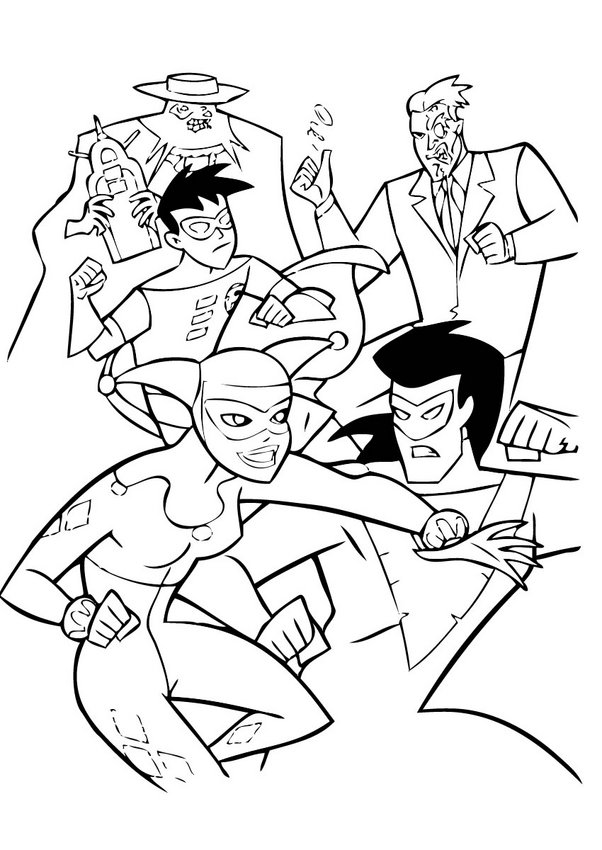 BATMAN coloring pages : 69 free superheroes coloring sheets