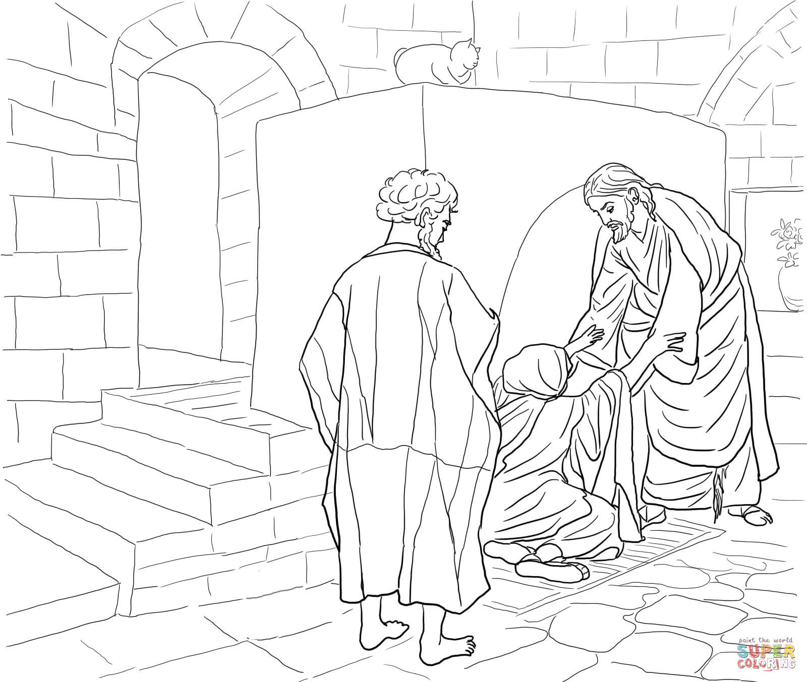 Peter in Prison coloring page | Free Printable Coloring Pages