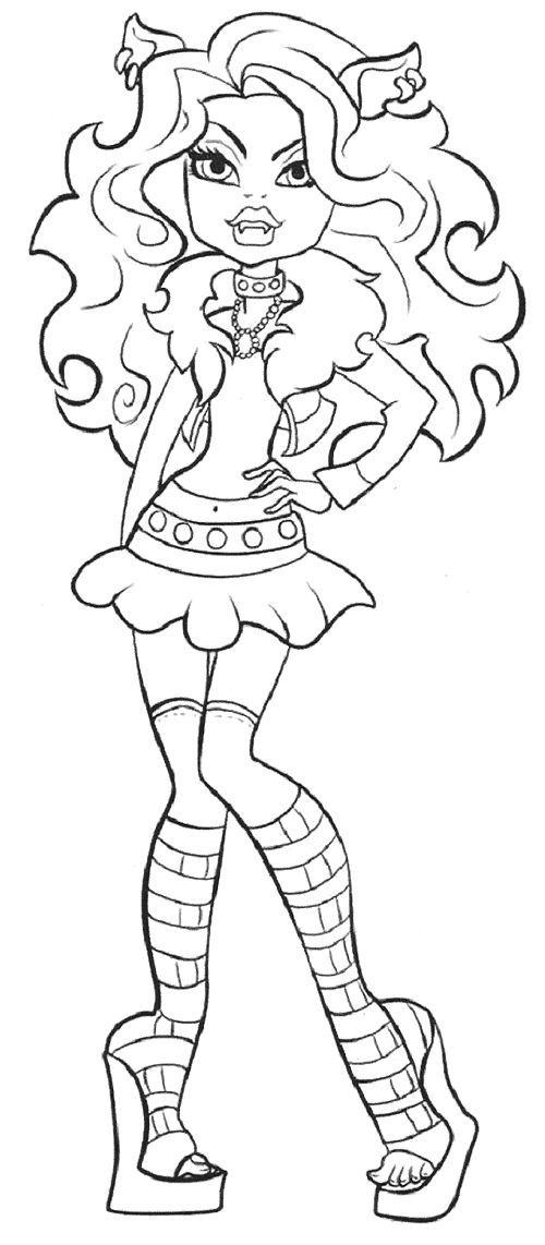 Cute Clawdeen Wolf Coloring Page | Monster High | Pinterest ...