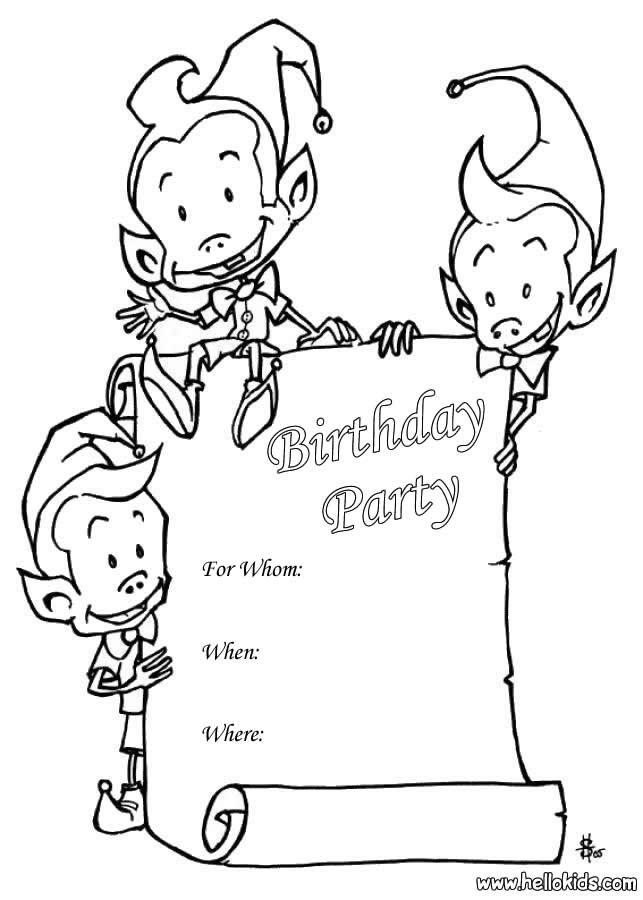 Birthday Invitations Coloring Pages Princess Party