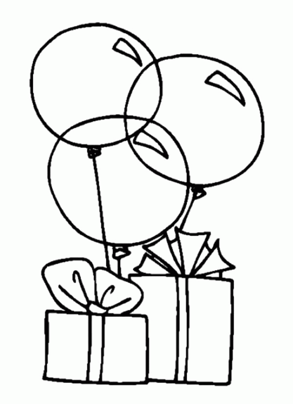 Decorating Birthday Party with Balloons Coloring Pages: Decorating ...