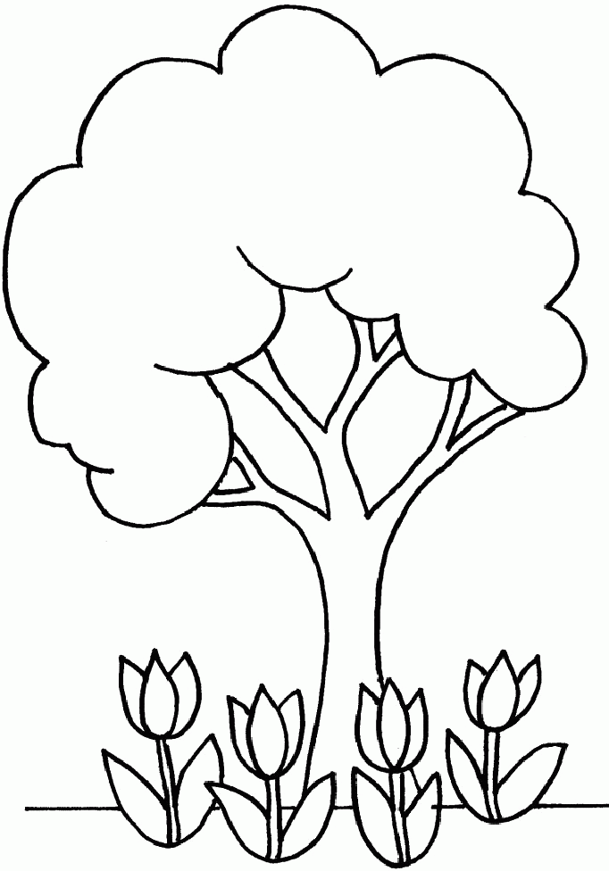 Simple Tree Coloring Page Coloring Home