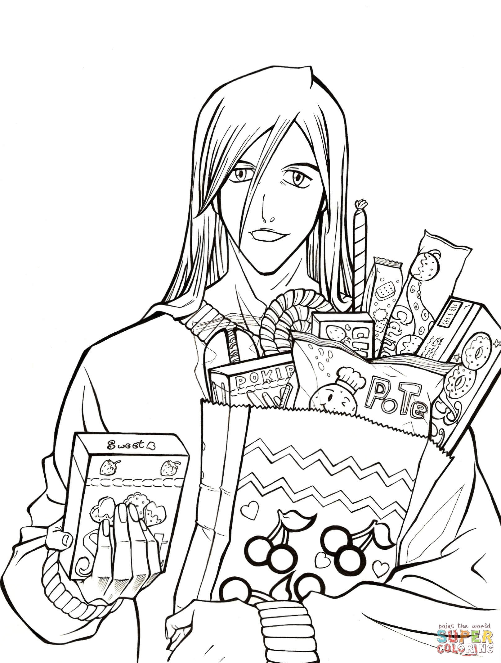 Ukitake Taichou: Who wants some candy? from Manga Bleach coloring ...