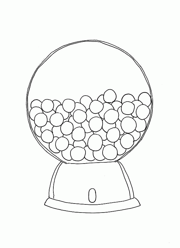 Round Glass Gumball Machine Coloring Pages - Free & Printable ...
