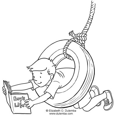 dulemba: Coloring Page Tuesday - Tire Swing!