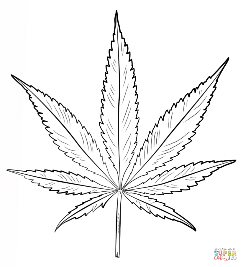 Pot leaf coloring page | Free Printable Coloring Pages