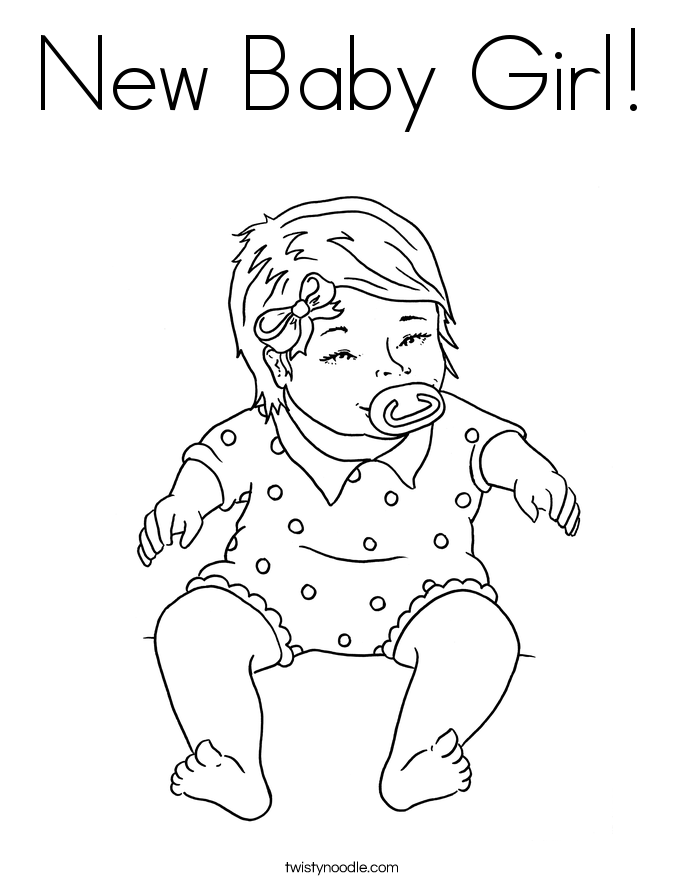 New Baby Girl Coloring Page - Twisty Noodle