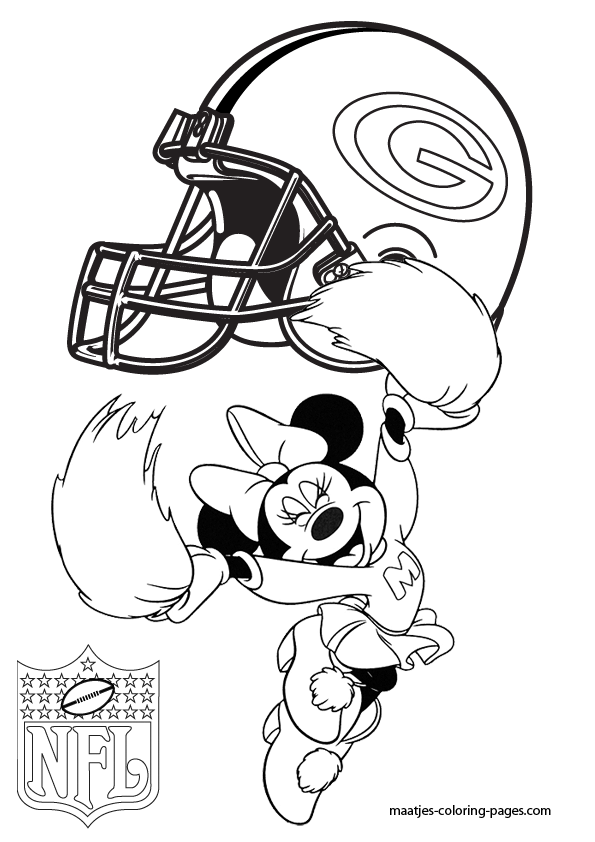 Green Bay Packers Coloring Pages With Minnie Mouse