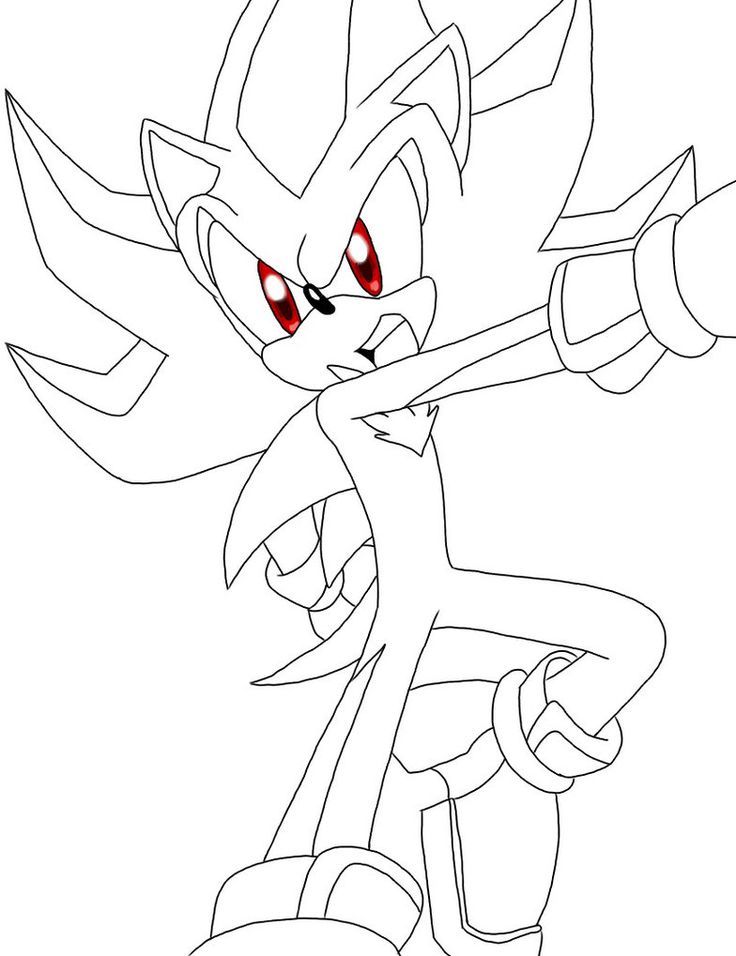 shadow the hedgehog coloring pages | Sonic the hedgehog Lineart 2 ...