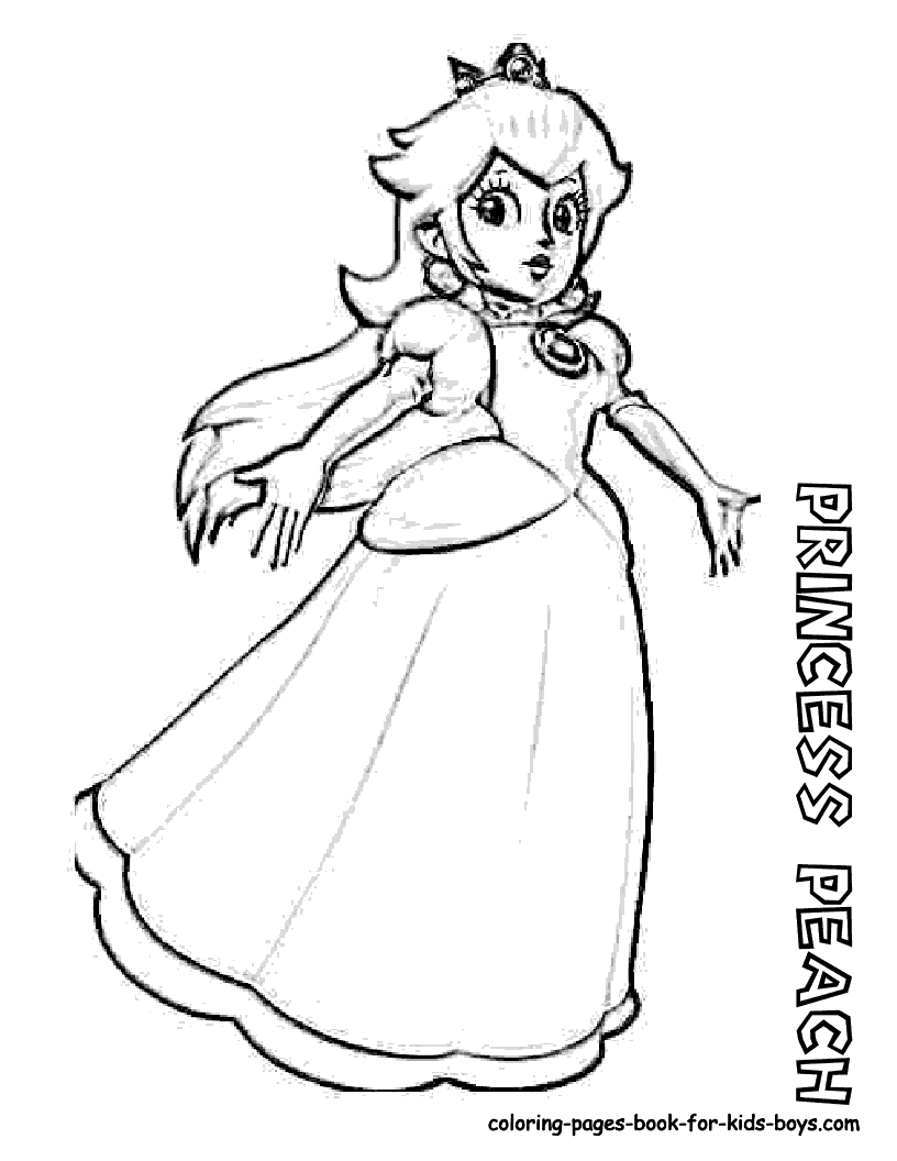 Printable Princess Peach Coloring Pages - Coloring Home