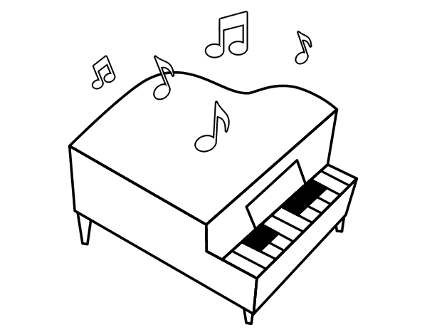 Grand piano coloring page - Coloringcrew.com