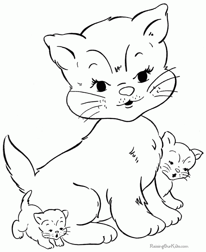 Baby Kittens Coloring Pages Home Studying Cats Free Genius Cat