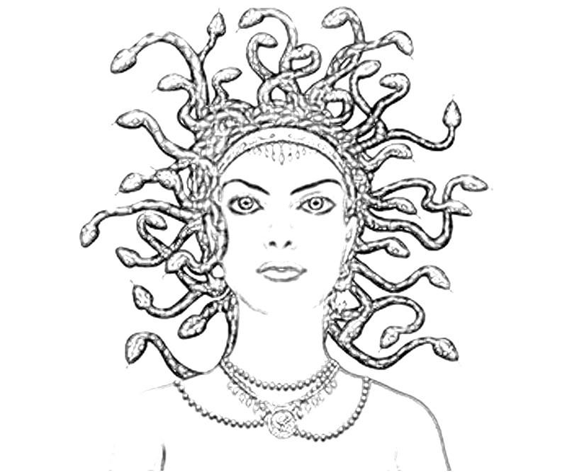 monsters and creatures medusa coloring page. awesome medusa ...