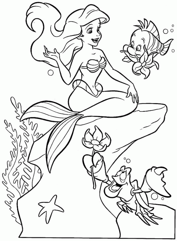 Study The Little Mermaid Printable Coloring Pages Disney Coloring ...