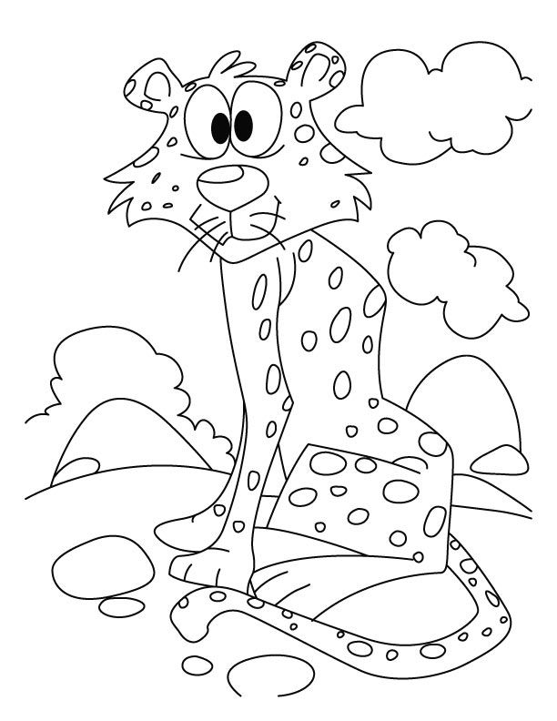 Cheetah waiting for someone coloring pages | Download Free Cheetah ...