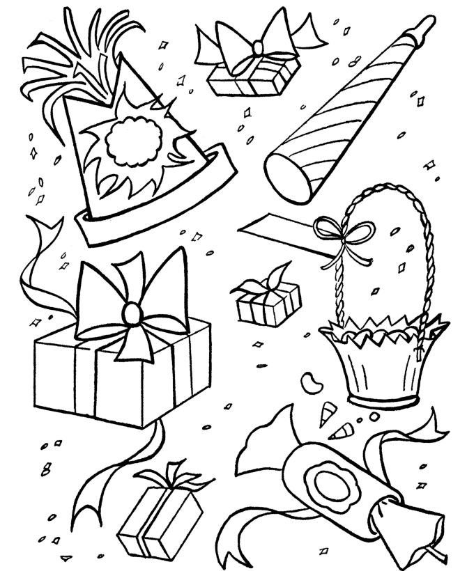 Birthday Coloring Pages | Free Printable Kids Birthday Party Treats Coloring  activity Pages for Pre-K and Primary Kids | HonkingDonkey