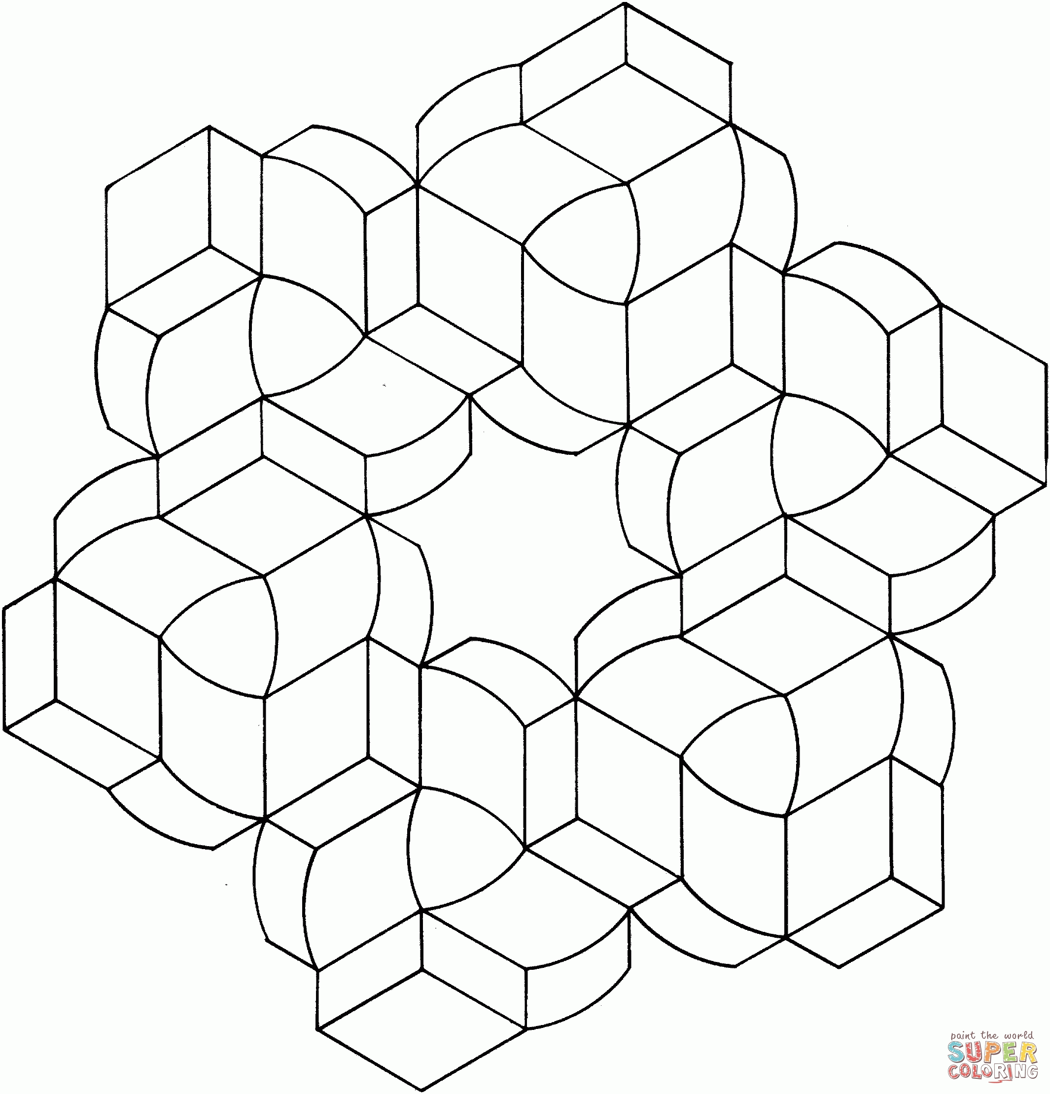 Printables Optical Illusion Coloring Pages 3 - Widetheme
