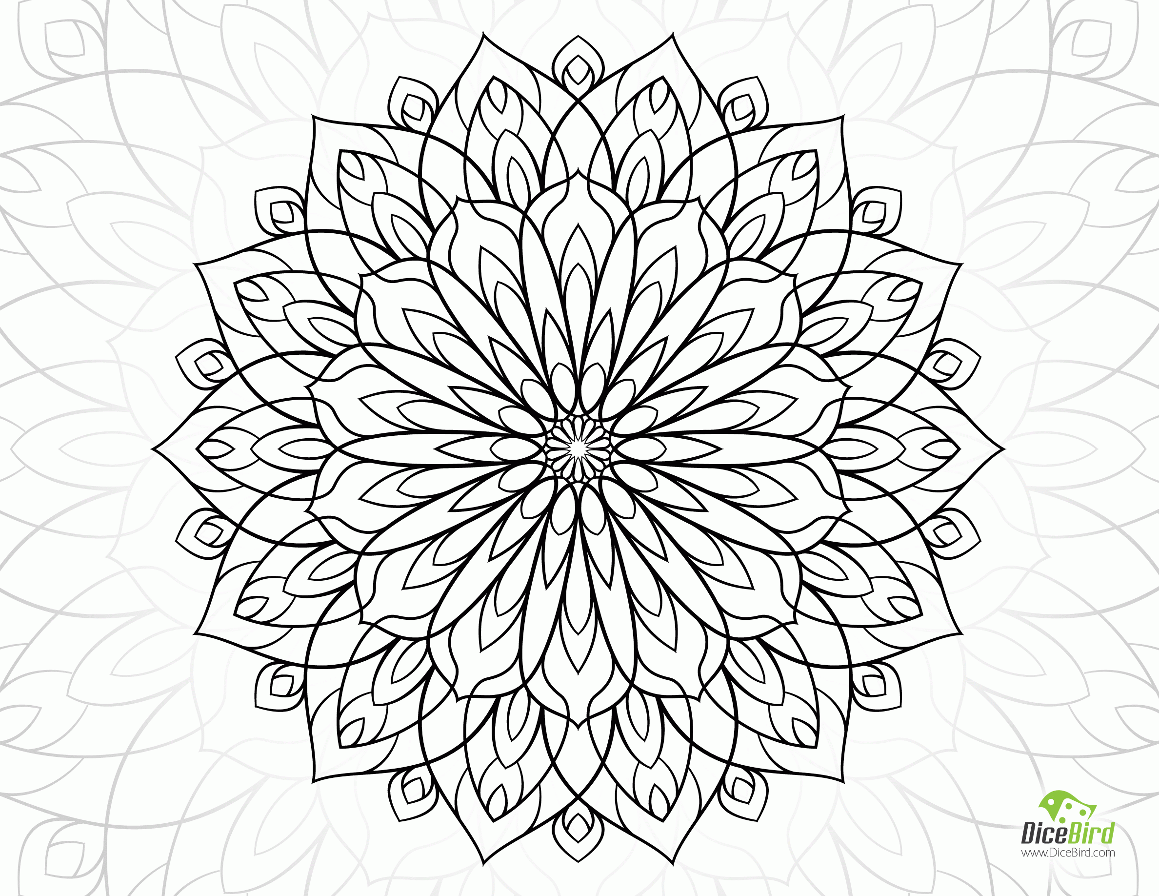 Dahlia Flower free adult coloring sheets