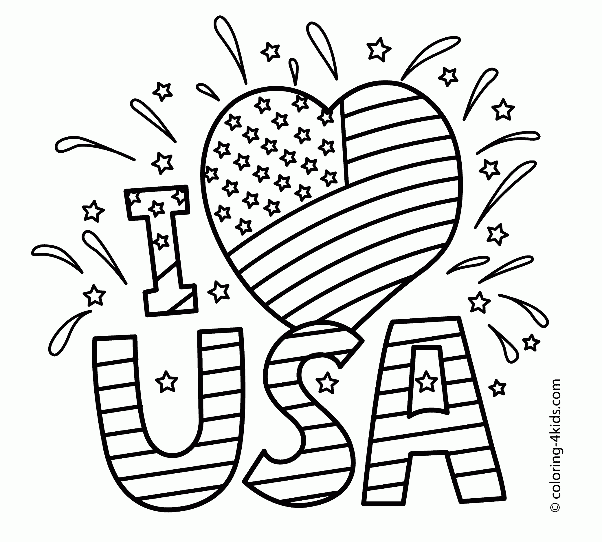 I love USA Coloring Page