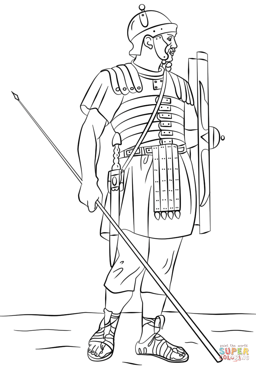 Roman Legionary Soldier coloring page | Free Printable Coloring Pages