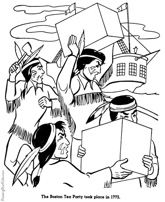 Boston Tea Party Coloring Pages - CartoonRocks.com