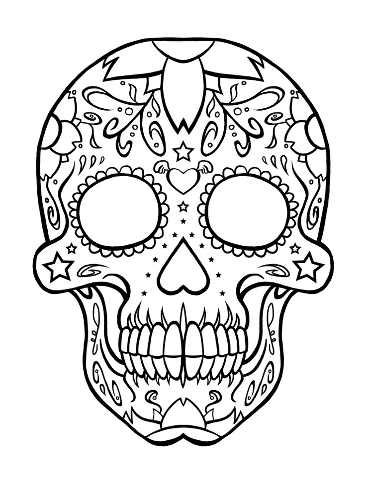 Sugar Skeletons Coloring Pages Printable - Clip Art Library