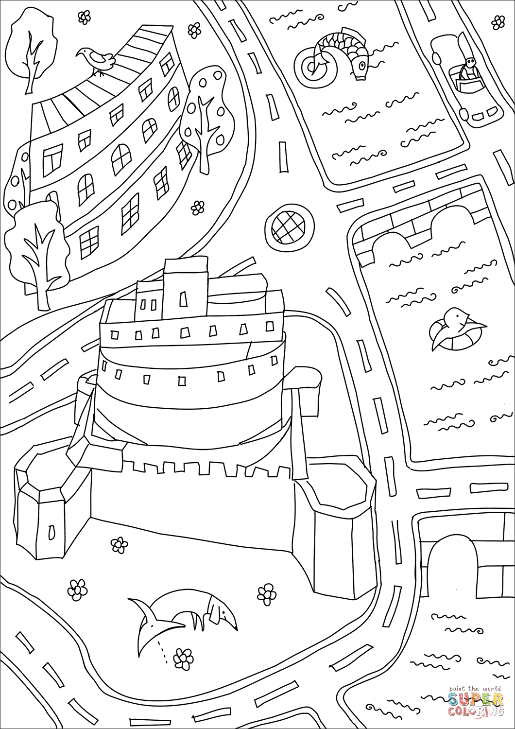 Castel Sant'Angelo coloring page | Free Printable Coloring Pages