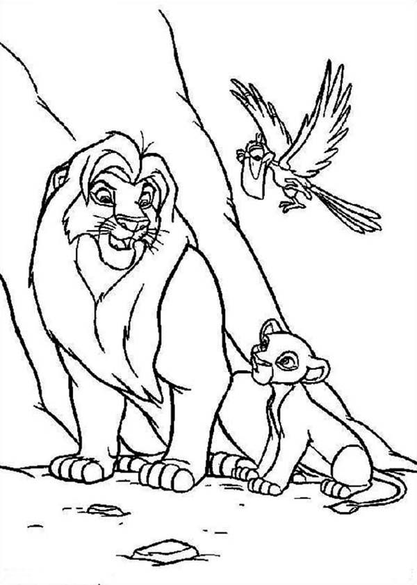 Simba, Mufasa and Zazu The Lion King Coloring Page - Download ...