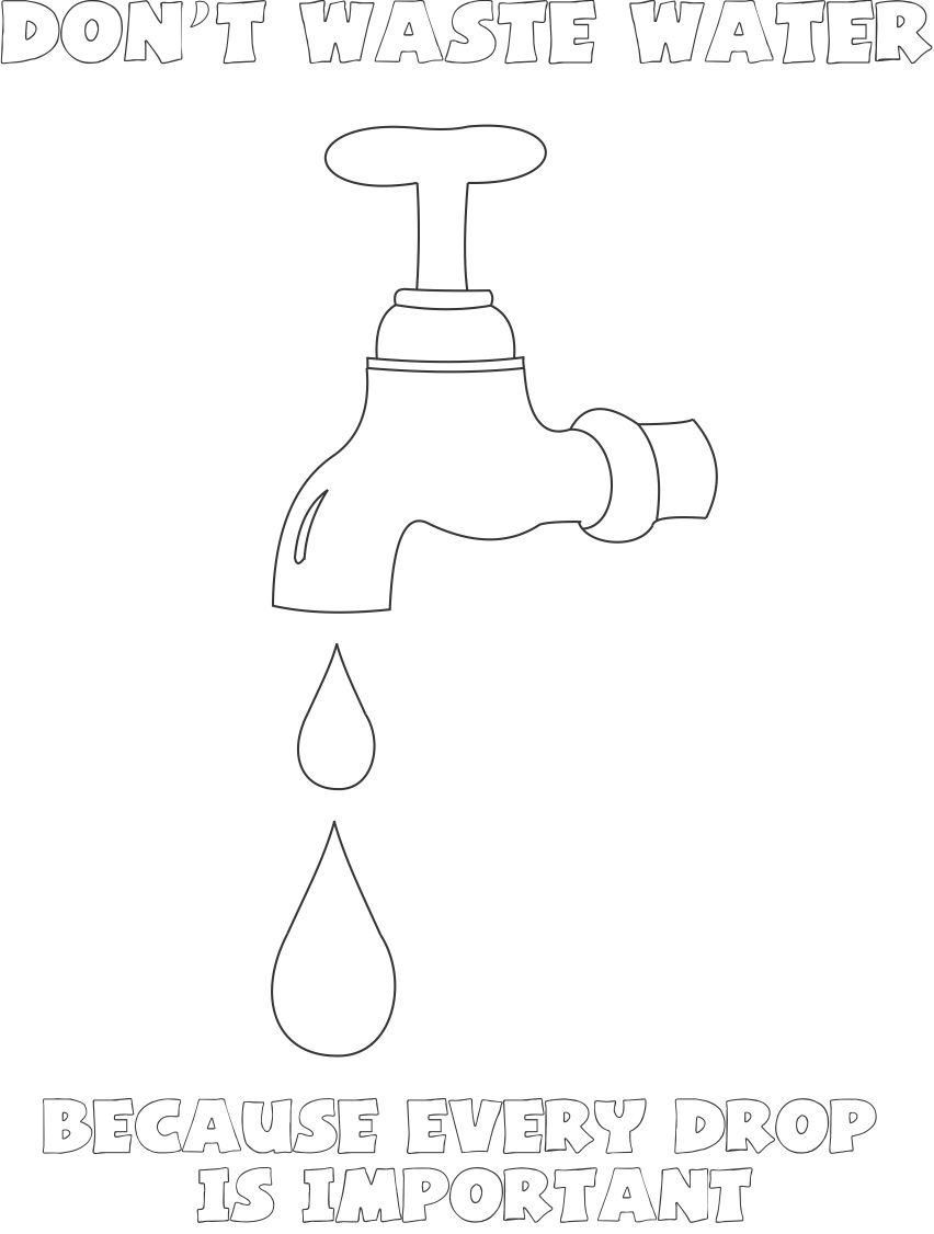 Coloring Pages Save Water - Coloring