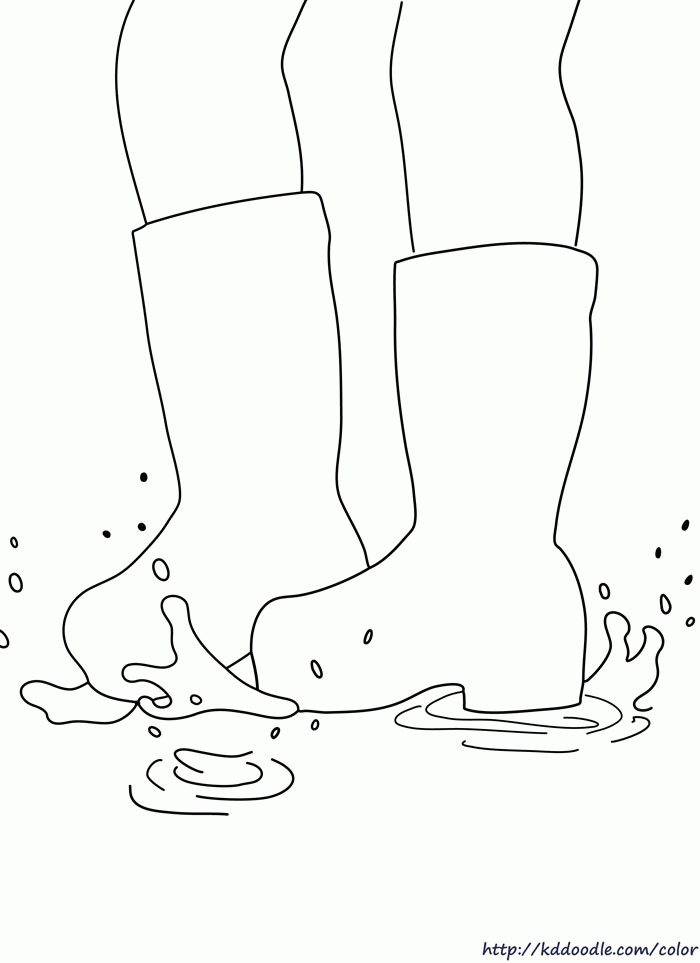 Rain Boots Coloring Page - Coloring Home