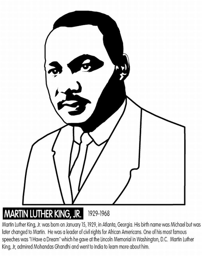 martin luther king coloring