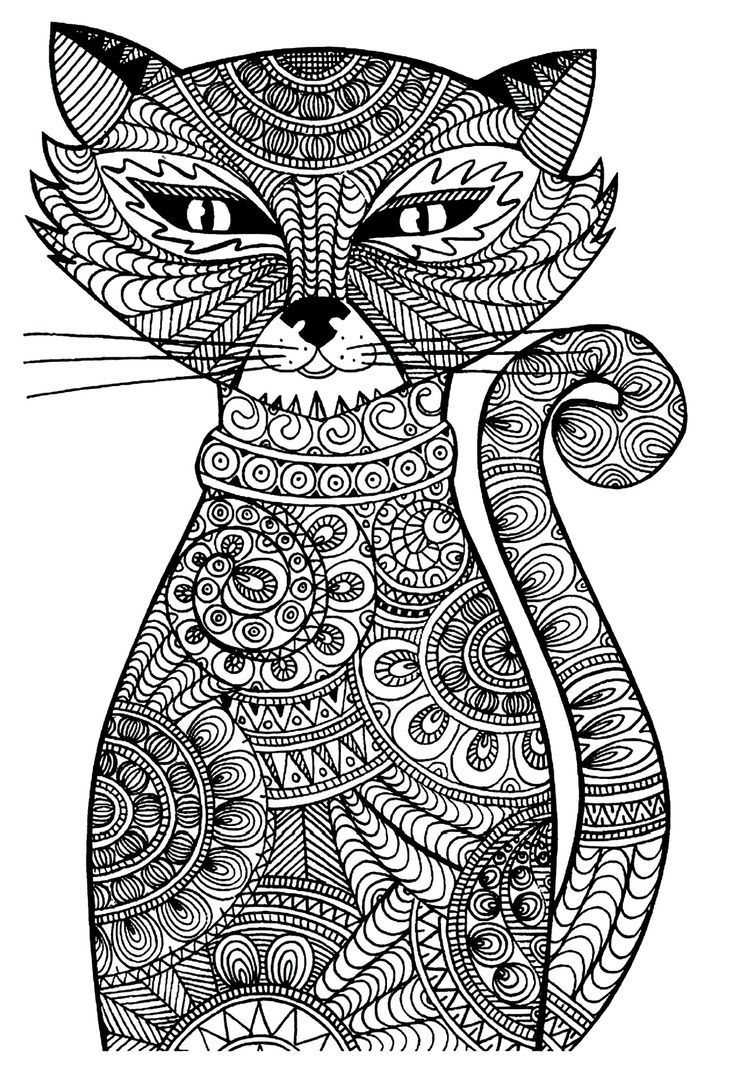 Abstract Cat Printable Coloring Page - Coloring Home