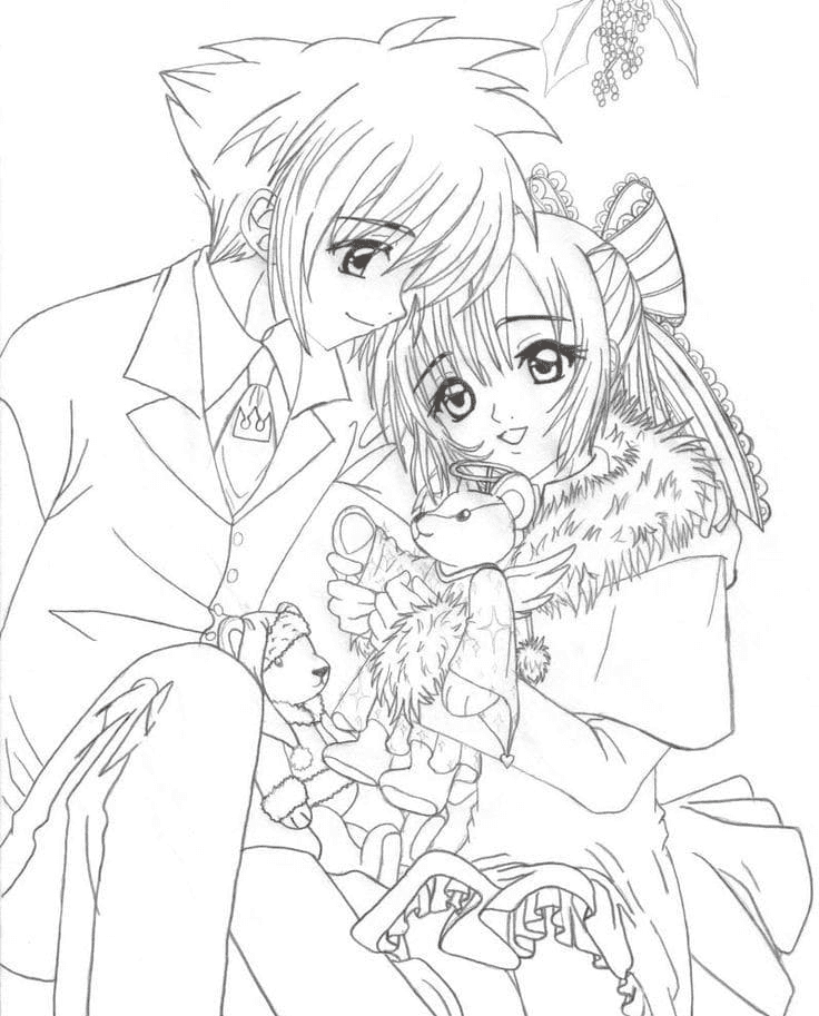 Anime Couple Coloring Pages Printable ...