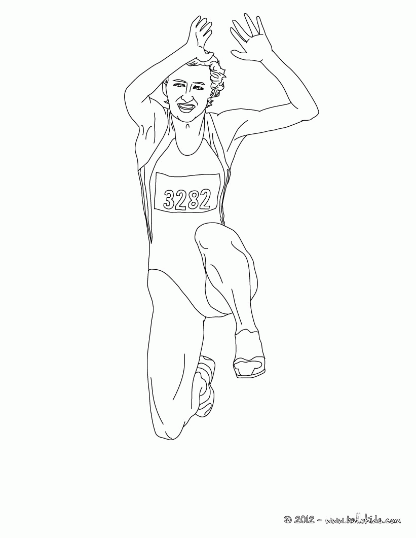 ATHLETICS coloring pages for kids - TRIPLE JUMP athletics