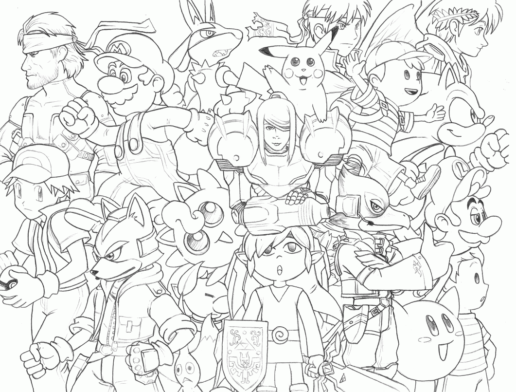 Smash Bros Lineart by AIBryce on DeviantArt
