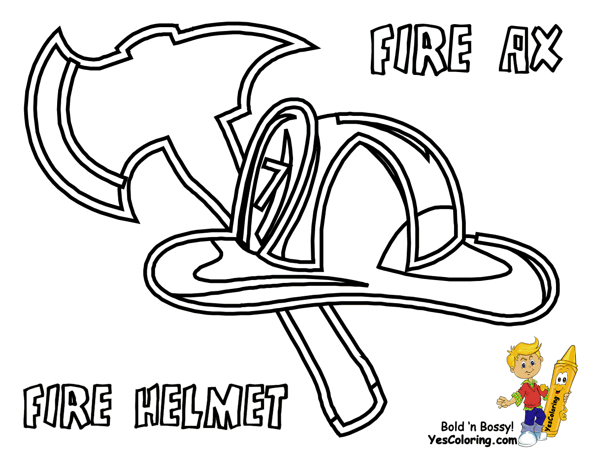 Firefighter Hat Coloring Page - Coloring Pages for Kids and for Adults
