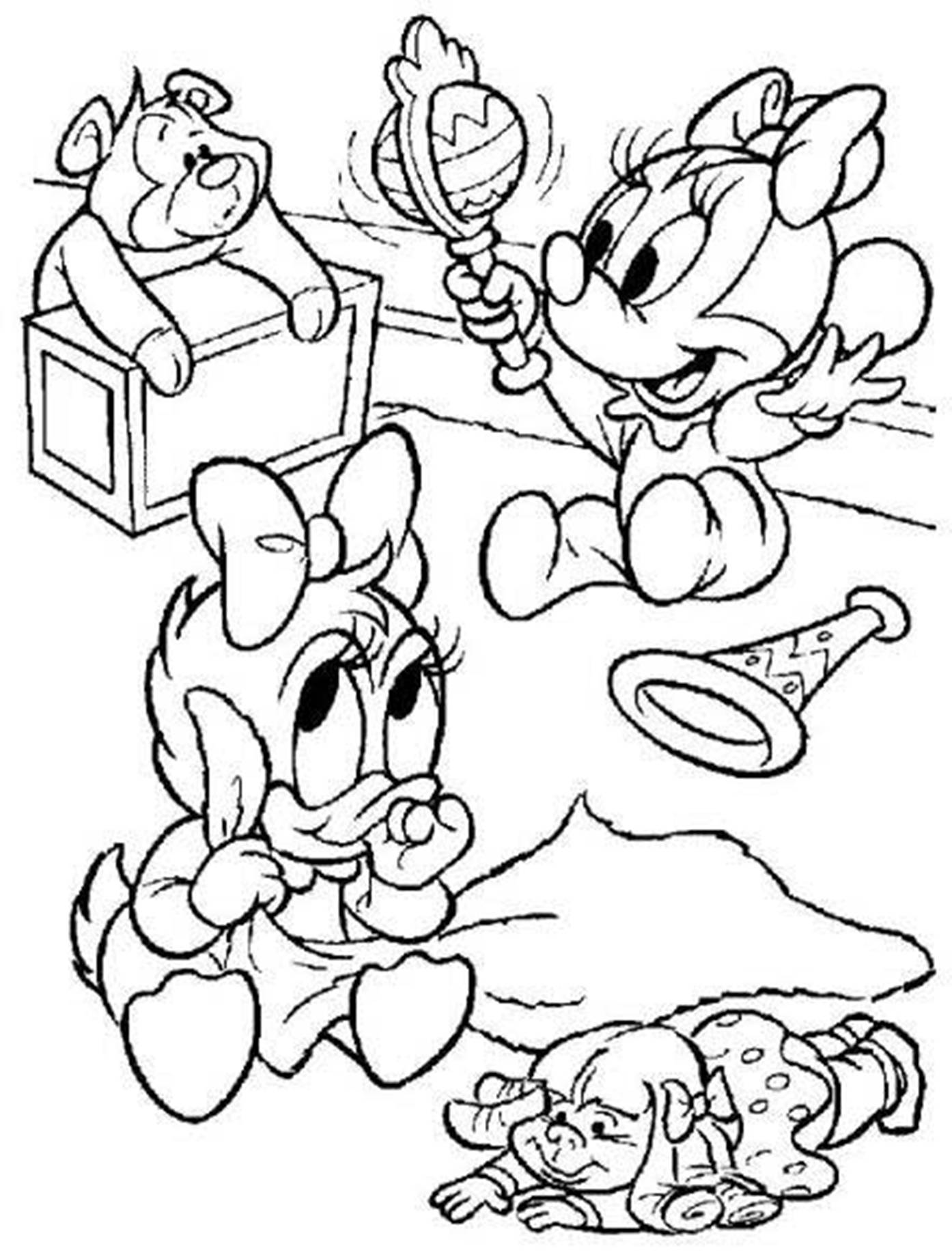 Baby Daisy Duck And Minnie Mouse Coloring Pages | Cartoon Coloring ...