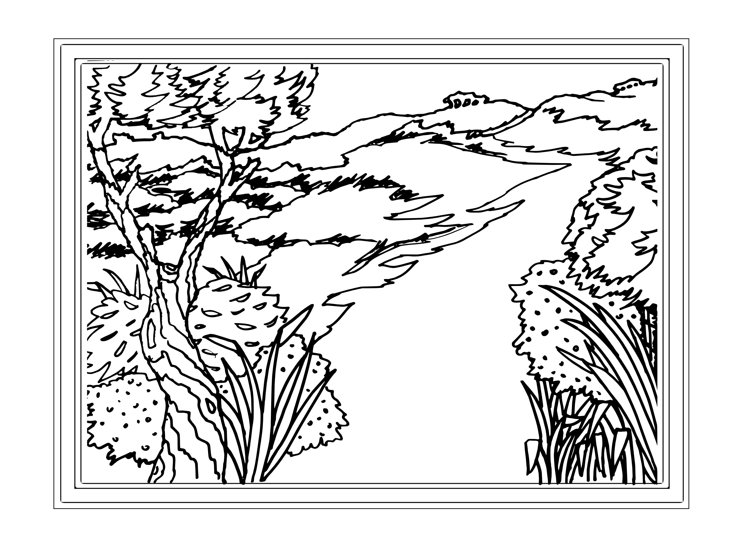 Landscapes Coloring Pages For Adults - Coloring Home