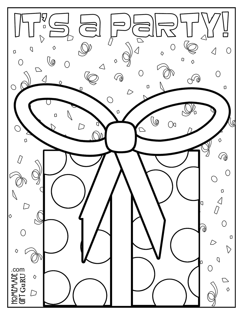 Birthday Coloring Page - Free Printable Coloring Book Page