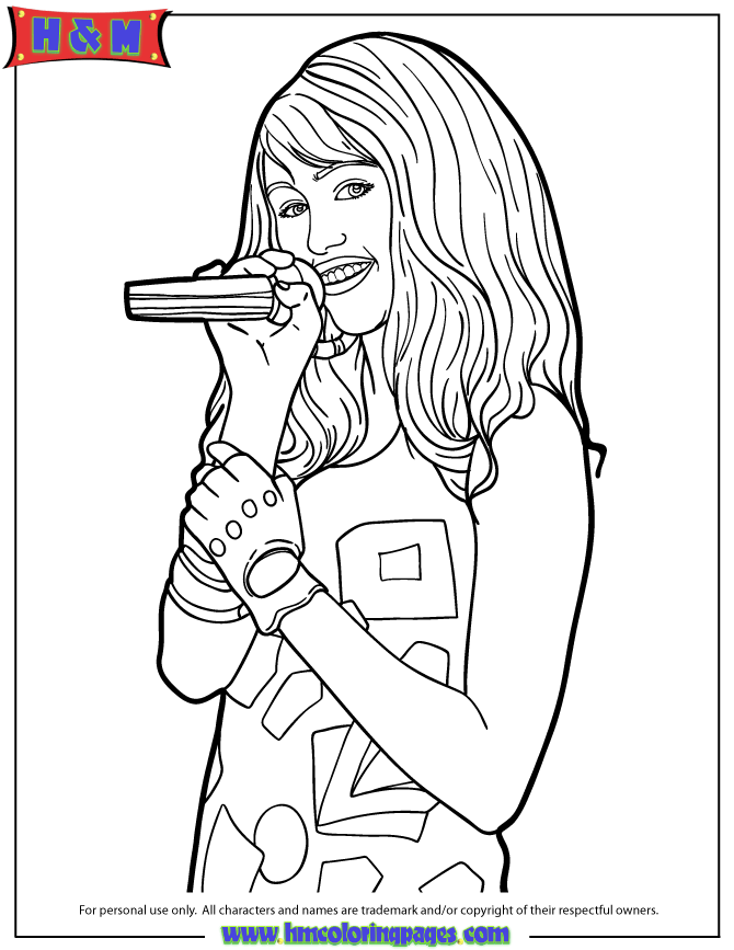 Hannah Montana Forever Coloring Page | H & M Coloring Pages
